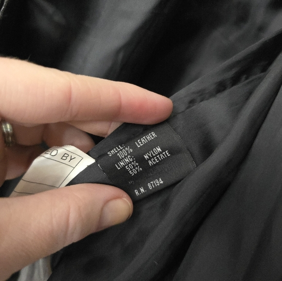 Vintage D.A.N.Y. Leather Jacket Black With Belt Size Large - Picture 7 of 16